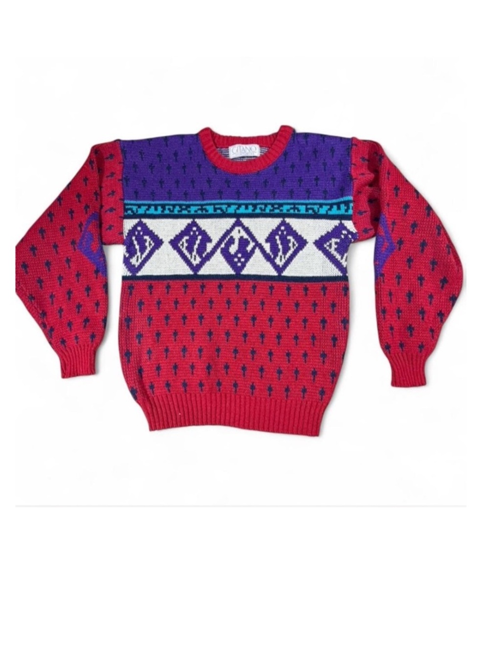 1990s Vintage Gitano Sportswear Geometric Sweater unisex large 14/16